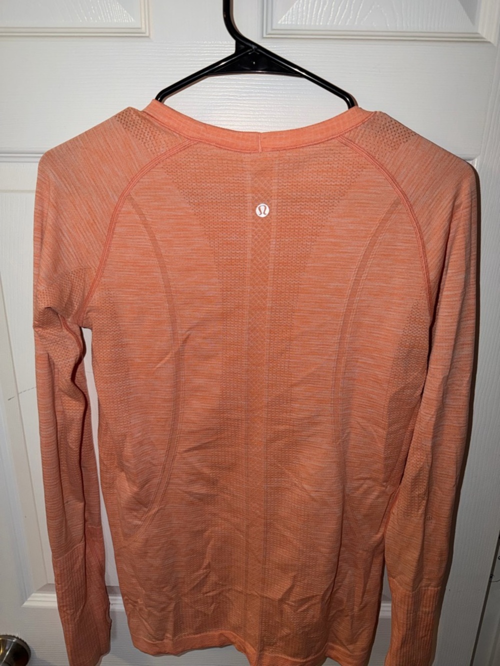 lululemon athletica peach long sleeve seamless top